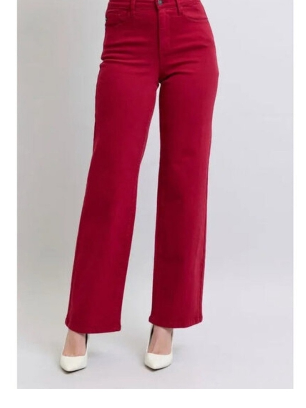 Judy Blue Heart Pocket High-Waist Straight Leg Jeans - Red (Size 9/29) NWT - Picture 2 of 8